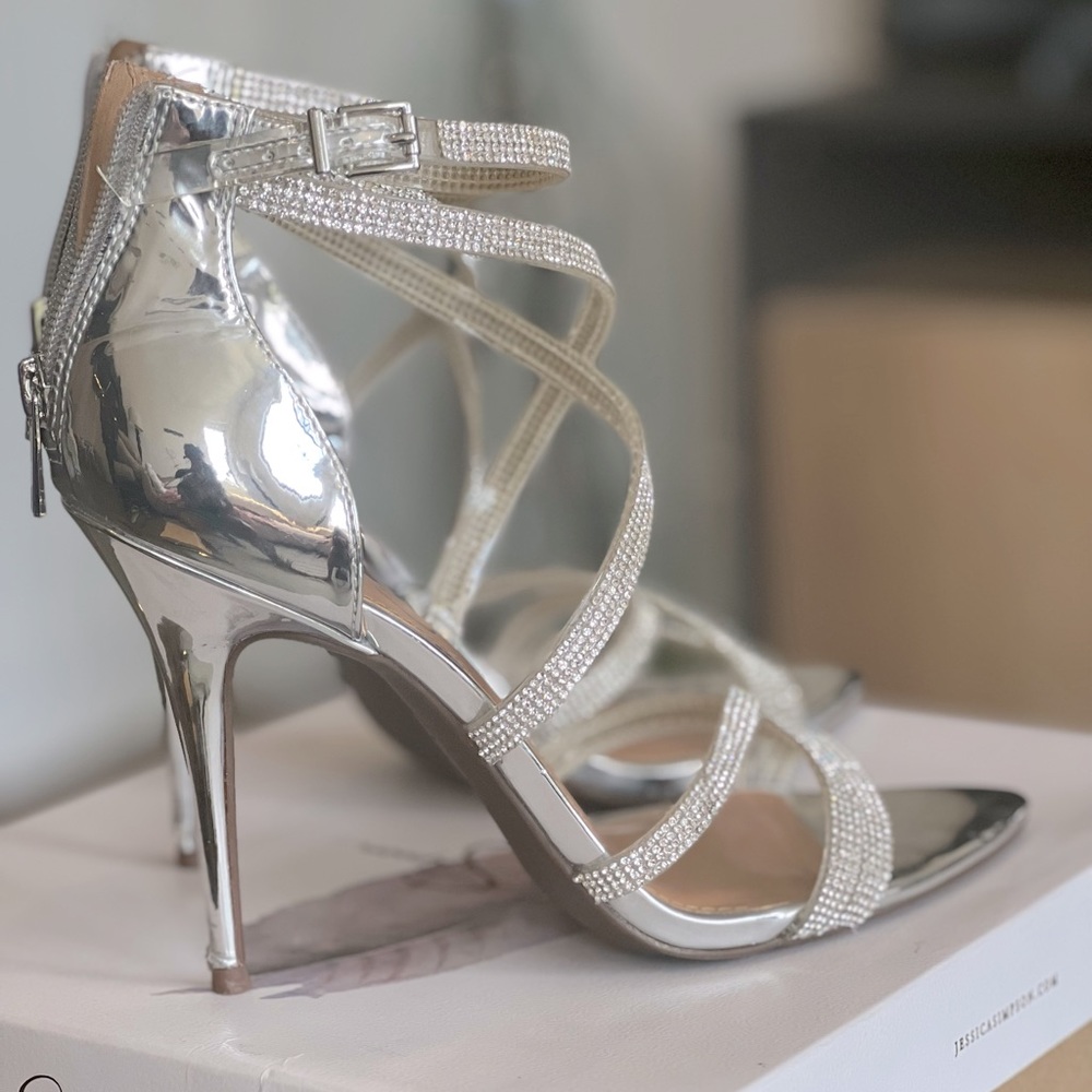Silver Rhinestone Jessica Simpson Heels